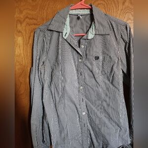 Striped Cinch Button Down